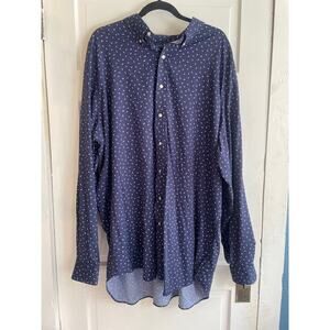 Ralph Lauren Polo Men's 2XL Tall Performance Button Down Long Sleeve Shirt Navy
